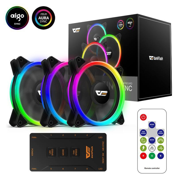 Buy US1984 Superflow 120 Auto RGB Fans 120mm RGB Case Fans, 14 Lighting  Modes, 9 Blade Dual Light Loop RGB LED Fans, RGB Gaming PC Fans, Quiet  Cooling Computer Fans (US-02-Pack of