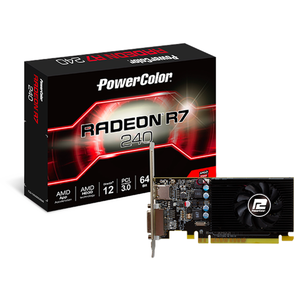 Picture of POWERCOLOR PC AXR7 240 2GBD5-HLEV2 64BIT GDDR5 GPU