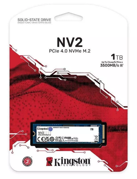 Picture of KINGSTON 1TB NV2 PCIE 4.0 NVME M.2 SSD (SNV2S/1000G)