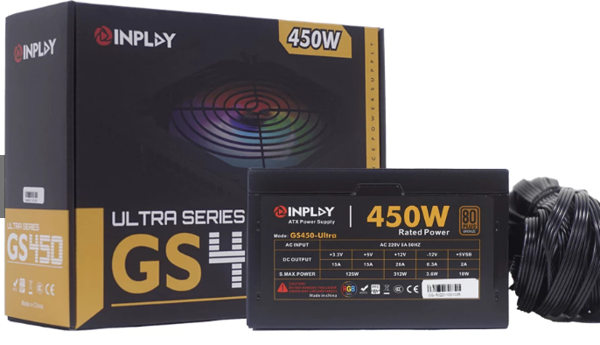 Picture of INPLAY GS450-ULTRA RATED 450W POWER SUPPLY |RGB 80PLUS BRONZE